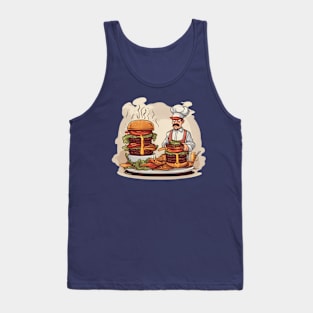 BBQ Fervor Aggressively Grilling Burgers Tank Top